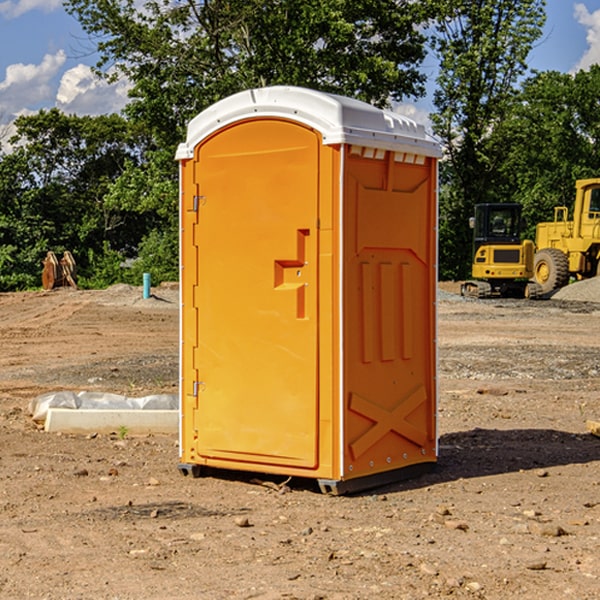 how often are the porta potties cleaned and serviced during a rental period in Floraville